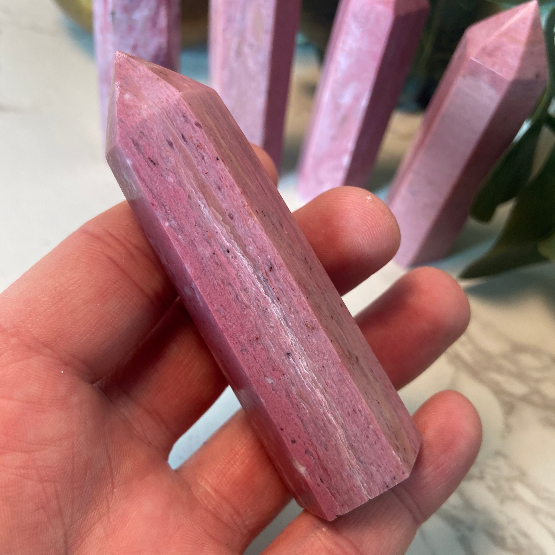 Pink Jasper Points - Earth Elements UK