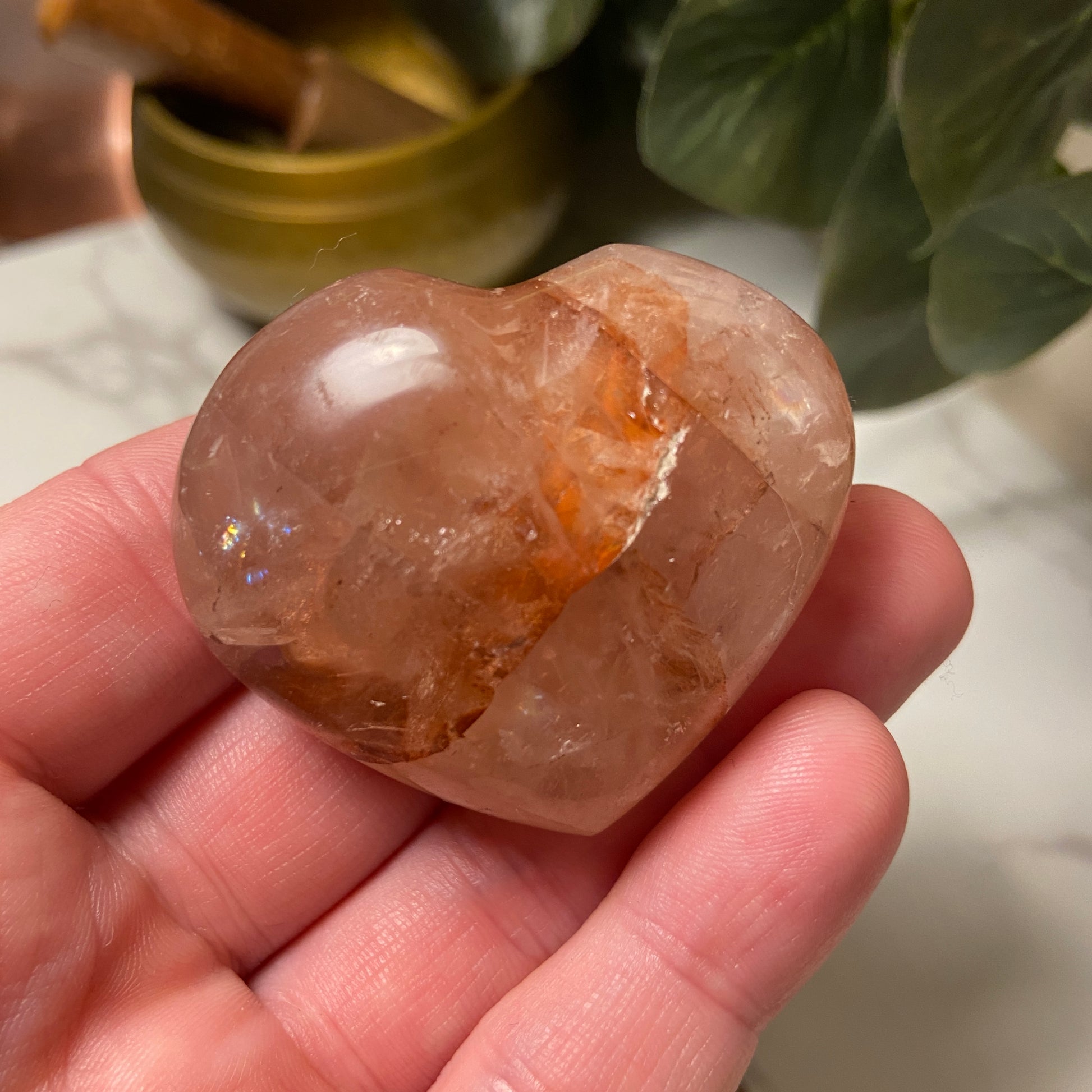 Puffed Fire Quartz Hearts - Earth Elements UK