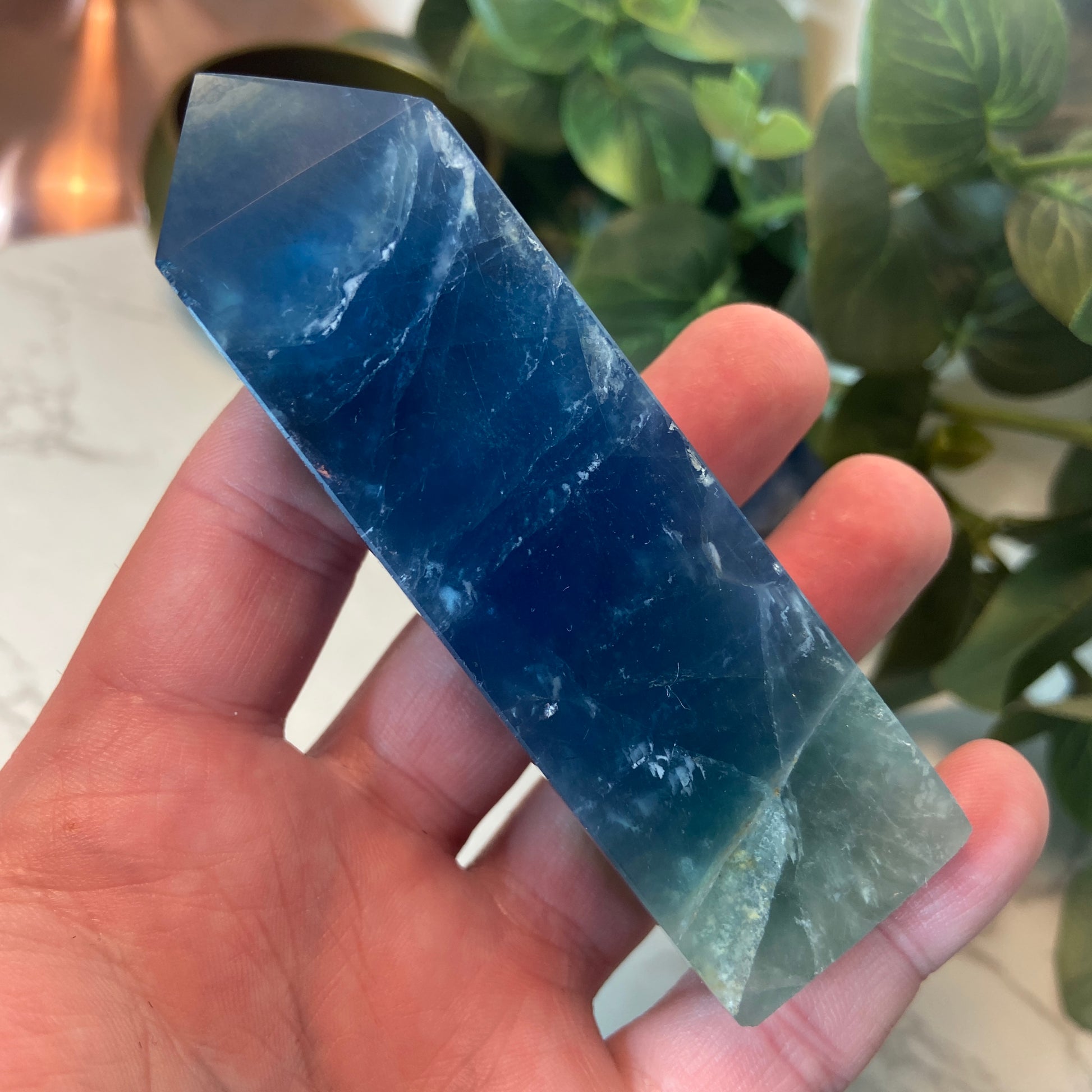 Blue Fluorite Points - Earth Elements UK